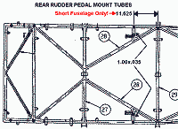 Rear rudder pedal mount tubes for SHORT fuselage
